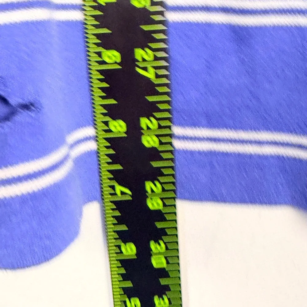 Polo‎ Ralph Lauren Polo Shirt Mens Medium Blue White Striped Jersey Cotton Golf